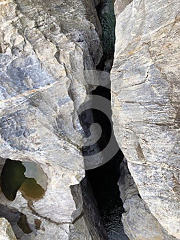 Granite rock formations in the Maggia river in the Maggia Valley or Valle Maggia, Tegna photo
