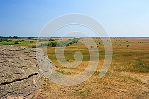 Granite rock in the steppe