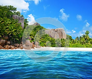 Island Grande Soeur near La Digue, Indian Ocean, Seychelles. photo