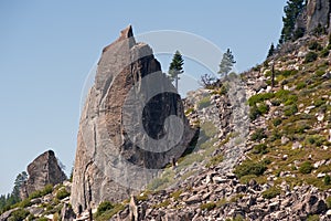 Granite rocks on mountainside