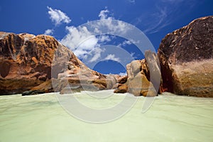 Granite rocks in the water