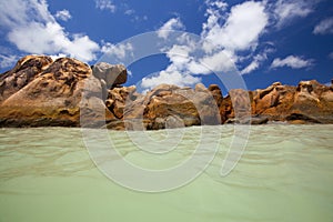 Granite rocks in the water