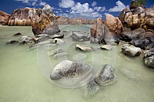 Granite rocks in the water