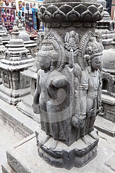 Granite Sculptures at Swayambunath, Nepal photo