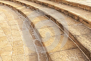 Granite stairs inside a modern luxury hotel