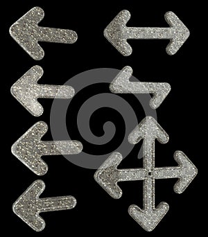 Granite Stone arrows set isolated