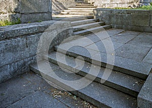 Granite stone stairs.