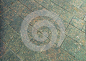 Granite stone tiles in the new city park