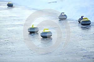 Granite stones for curling on ice