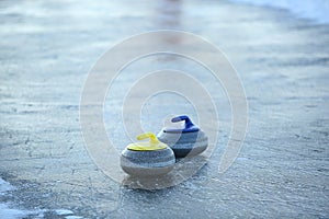 Granite stones for curling on ice