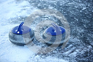 Granite stones for curling on ice