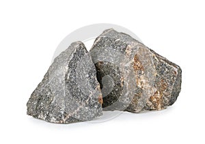 Granite stones, rocks isolated on white background