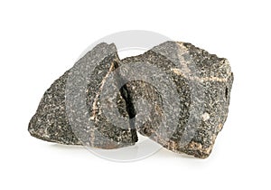 Granite stones, rocks isolated on white background