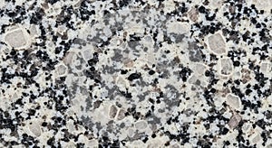 Granite texture featuring interlocking crystals of quartz, feldspar, and mica. The