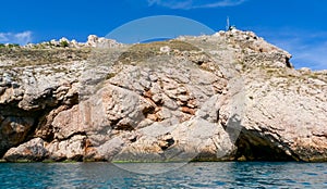 Granite volcanic rocks at the entrance to the Balaklava Bay