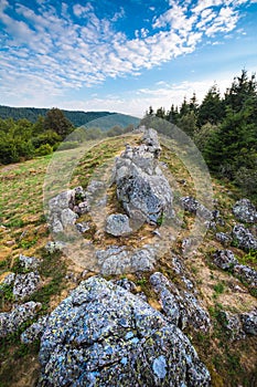 Granitic ridge of Chiroubles, Beaujolais, France