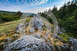 Granitic ridge of Chiroubles, Beaujolais, France