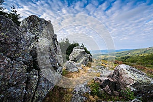 Granitic ridge of Chiroubles, Beaujolais, France