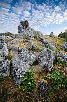 Granitic ridge of Chiroubles, Beaujolais, France