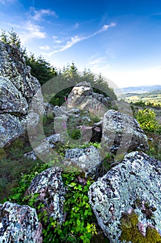 Granitic ridge of Chiroubles, Beaujolais, France