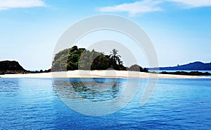Granito d'oro. Coiba, Panama. Tropical beaches, island, palmtrees photo