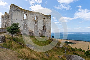 Granna, Sweden - 08.05.2025: The ruins of Brahehus Castle in Jonkoping County, Sweden