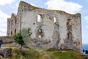 Granna, Sweden - 08.05.2025: The ruins of Brahehus Castle in Jonkoping County, Sweden