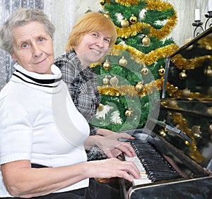 Granny and daughter prepare to Christmas