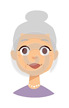 Granny face vector illustration.