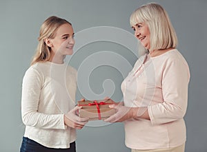 Granny and granddaughter