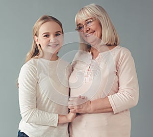 Granny and granddaughter