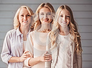 Granny, mom and daughter