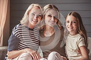 Granny, mom and daughter