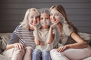 Granny, mom and daughter