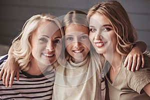 Granny, mom and daughter