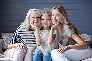 Granny, mom and daughter