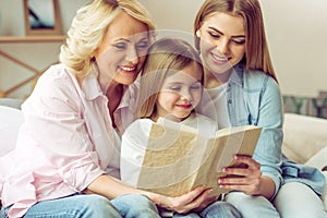 Granny, mom and daughter