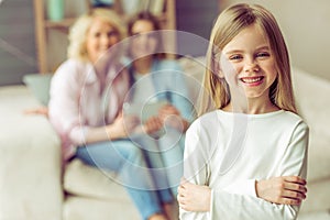 Granny, mom and daughter