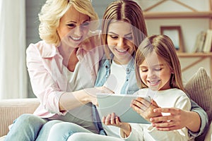 Granny, mom and daughter