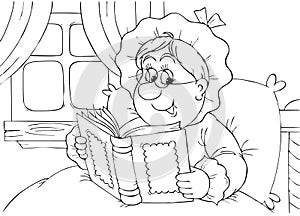 Granny reads a book