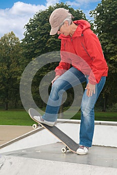 Granny on a skateboard