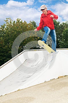 Granny on a skateboard