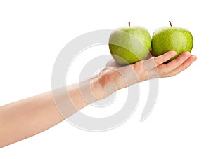 granny smith apple in hand