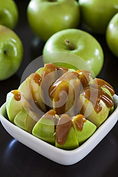 Granny Smith apples with caramel