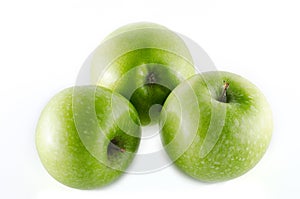 Granny smith apples isolated on white background