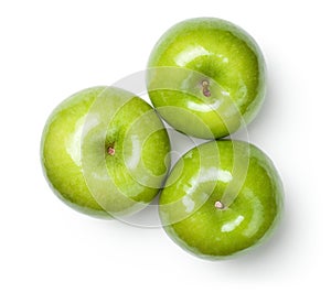 Granny Smith Apples on White