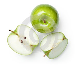 Granny Smith Apples on White