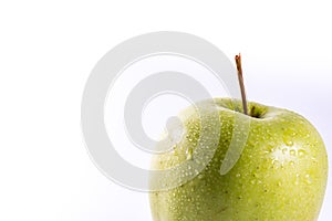 Granny Smith Green Bright Apple Fruit Healthy Food White Isolate