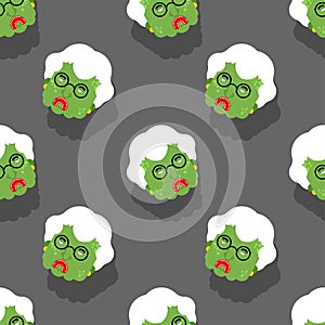 Granny zombie pattern seamless. Dead green grandmother monster background. scary grandma texture