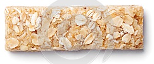 Granola bar muesli or cereal bar isolated on white